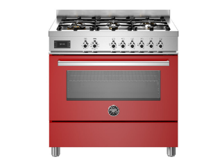 Picture of Bertazzoni Professional 90cm Range Cooker Single Oven Dual Fuel Gloss Red