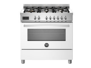 Picture of Bertazzoni Professional 90cm Range Cooker Single Oven Dual Fuel Gloss White
