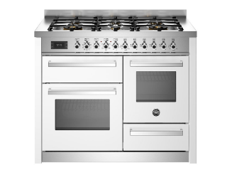 Picture of Bertazzoni Professional 110cm Range Cooker XG Oven Dual Fuel Gloss White