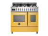 Picture of Bertazzoni Professional 90cm Range Cooker Twin Oven Dual Fuel Gloss Yellow