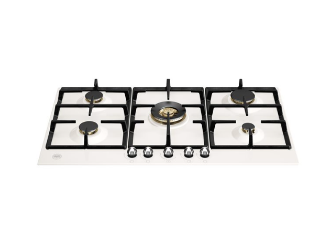 Picture of Bertazzoni Heritage Series 90cm Gas Hob with Central Wok Burner Ivory Chrome