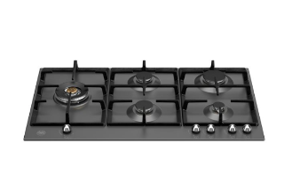 Picture of Bertazzoni Heritage Series 90cm Gas Hob with Left Wok Burner Matt Black