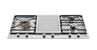 Picture of Bertazzoni Segmented 90cm Gas Hob with 3 Burners and Electric Griddle