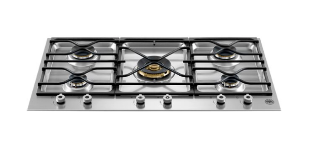 Picture of Bertazzoni Segmented 90cm Gas Hob 5 Burners central Wok Burner