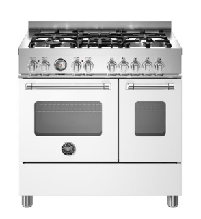 Picture of Bertazzoni Master 90cm Range Cooker Twin Oven Dual Fuel Matt White