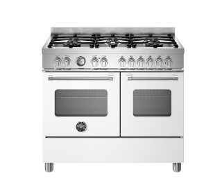 Picture of Bertazzoni Master 100cm Range Cooker Twin Oven Dual Fuel Matt White