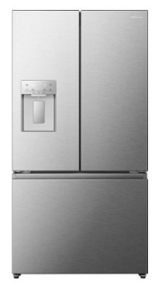 Picture of Hisense 90.8cm x 179.5cm Freestanding 3 French Door Plumbed Water Dispenser & Ice Maker 634L Stainless Steel