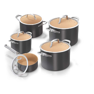 Picture of Ninja Extended Life Ceramic 5 Piece Frying Pan & Saucepan Set