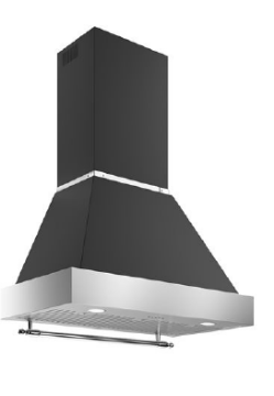 Picture of Bertazzoni Heritage Chimney Hood 90cm Wall Mounted Black