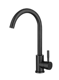 Picture of Alpine Molveno Swan Neck Side Lever Tap Matt Black