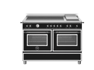 Picture of Bertazzoni Heritage 120cm Range Cooker Twin Oven with Griddle Induction Matt Black