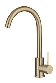 Picture of Alpine Molveno Swan Neck Side Lever Tap Brushed Brass