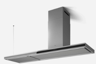 Picture of Elica 180 x 50cm Element Island Hood  Stainless Steel and Black Glass