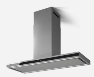 Picture of Elica 120 x 50cm Element Island Hood  Stainless Steel and Black Glass