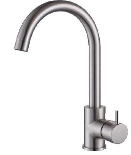 Picture of Alpine Molveno Swan Neck Side Lever Tap Stainless Steel